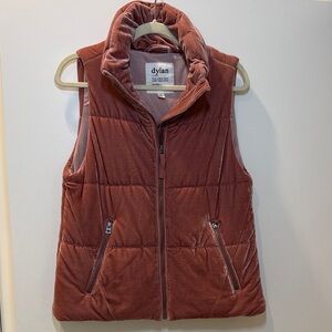 Dylan Velvet Puffer Vest in Mauve